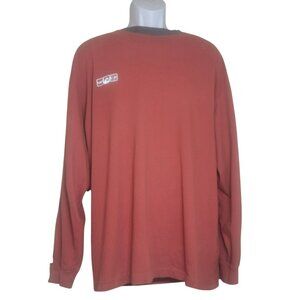 Gordon Smith Shirt, Men L, Rust Orange, Grey/Cream Accent, LS, Cotton, GUC